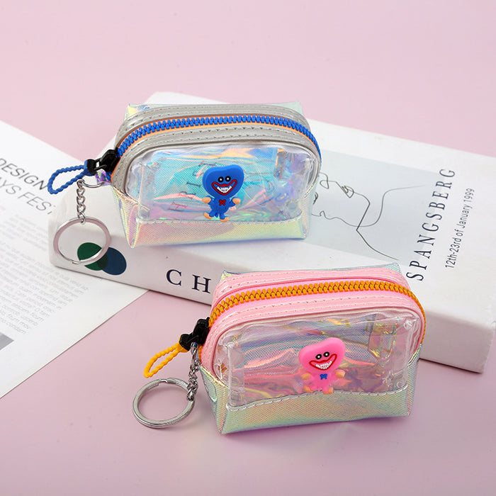 Wholesale keychain laser cartoon doll coin purse jelly color MOQ≥4 JDC-KC-XiaoKe009