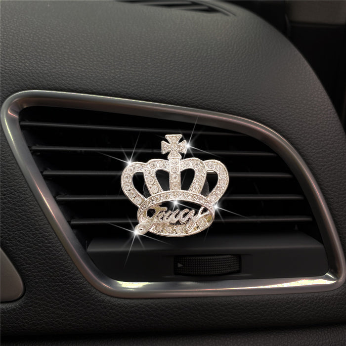 Accesorios al por mayor de automóviles Metal Rehinestone Crown Air Outlet Perfume Clip JDC-CA-ZNYK014