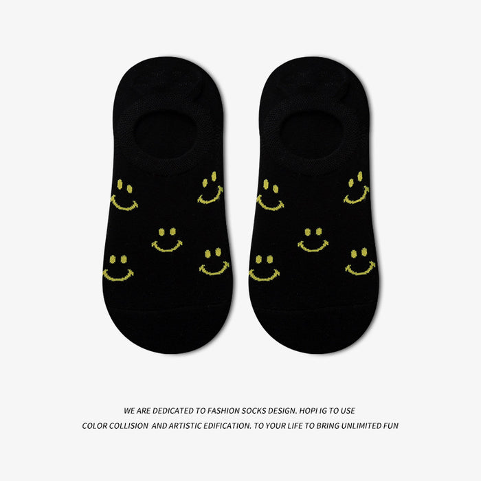Calcetines smiley al por mayor mujer calcetines invisibles de verano sección delgada jdc-sk-cgc001