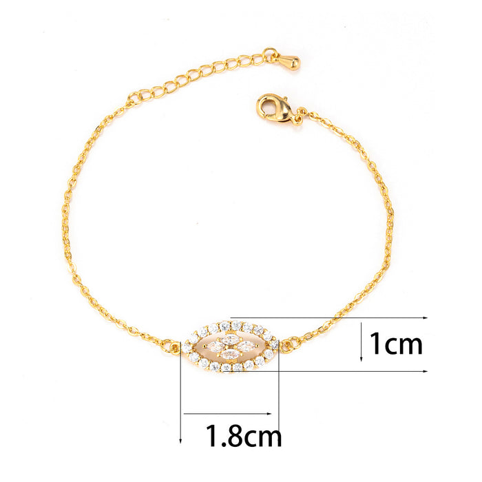 Wholesale Bracelet Copper Zircon Devil's Eye Adjustable MOQ≥2 JDC-BT-mingY007