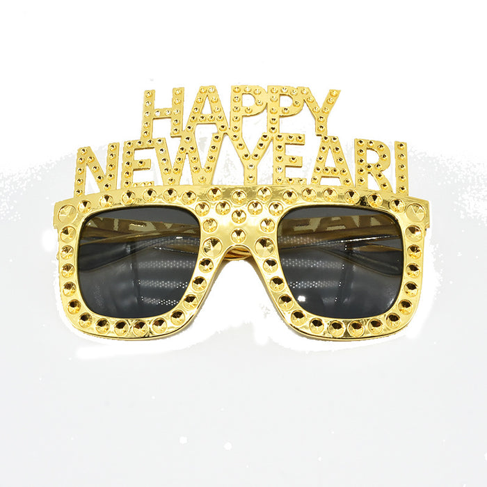 Wholesale Sunglasses PC HAPPY NEW YEAR Funny Glasses New Year's Eve Party JDC-SG-SFY007