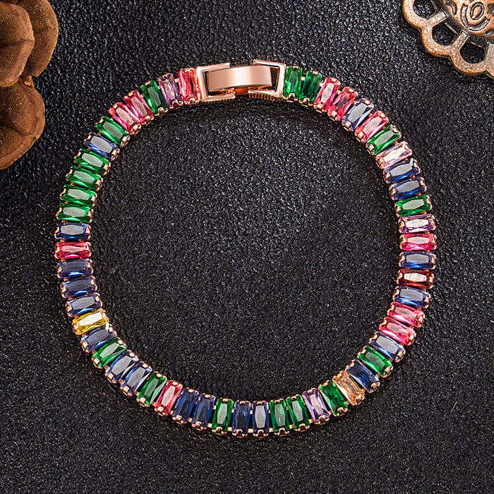 Wholesale Color Zirconium Bracelet Women's High Sense Fashion Jewelry JDC-BT-WeiH003