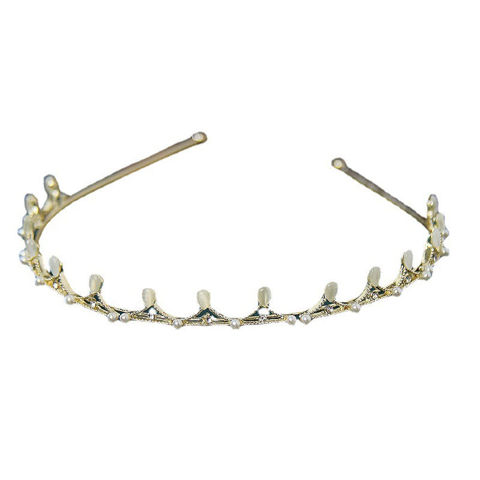 Wholesale Headband Rhinestone Imitation Pearl Opal Alloy JDC-HD-FSE002