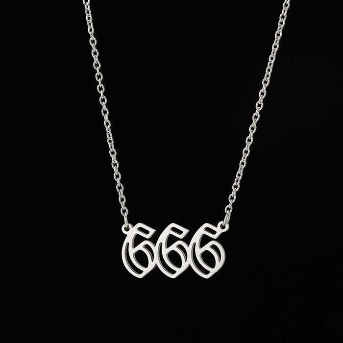 Wholesale retro double -layer hollow pendant stainless steel lucky necklace JDC-NE-GSJS004