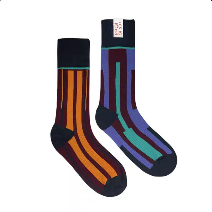Wholesale socks color stitching personalized AB socks JDC-SK-HuiLi008
