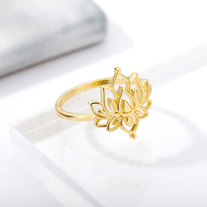 Personalidad de anillo al por mayor Lotus Lotus Brass JDC-RS-MJ006