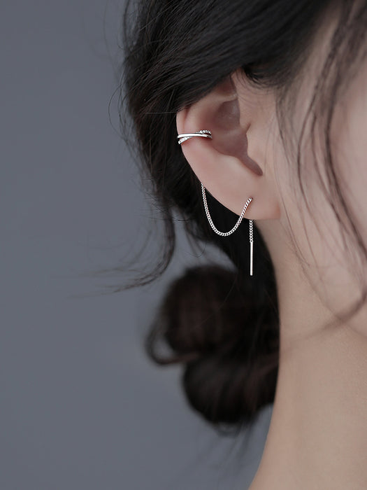 Wholesale earrings silver tassel ear wire JDC-ES-congz009