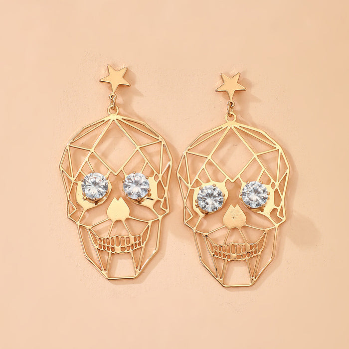 Wholesale Alloy Skull Diamond Earrings MOQ≥2 JDC-ES-lingg001
