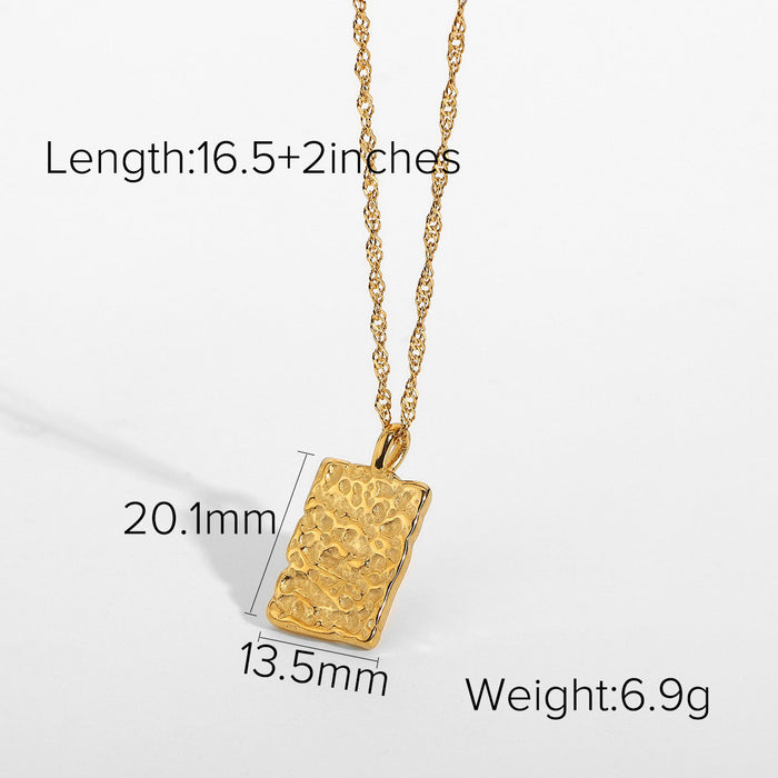 Wholesale Stainless Steel Necklace Fashion Personality Necklace Square Tarot Card Illustration JDC-NE-JD396
