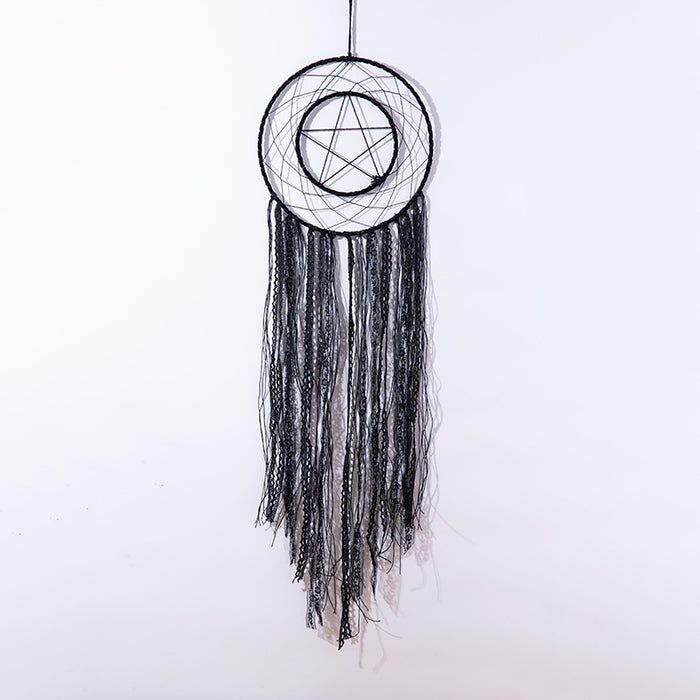 Wholesale Dreamcatcher Feather Iron Hoop Black Lace Indian Tassel MOQ≥2 JDC-DC-FengH011
