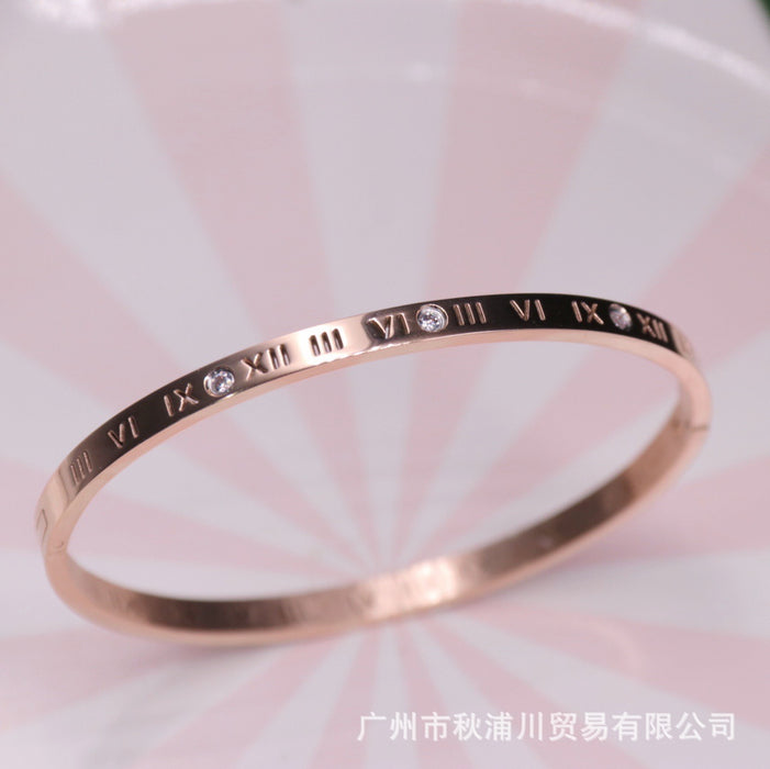 Wholesale Bracelet Titanium Steel Fade Simple Roman Numerals JDC-BT-Qiupu002