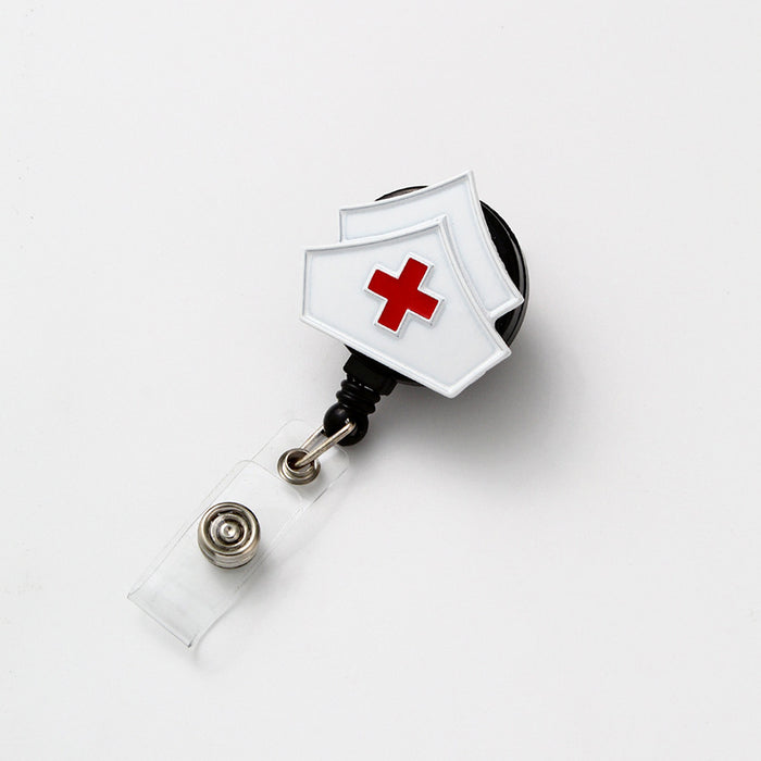 Keychains al por mayor para mochilas de mochilas de la Cruz Roja Pink Enfermera de aleación Aceite de goteo giratorio Sostilado Fiebla MOQ≥2 JDC-KC-WHAO005