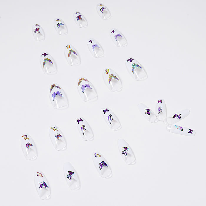 Wholesale Color Butterfly Fat Ballet Wearing Armor Finished Fake Nails JDC-NS-LFan031