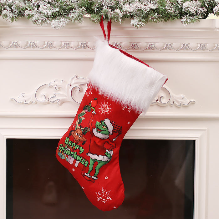 Bolsa de regalo al por mayor Linen de navidad calcetines de lujo para niños Bag de dulces MOQ≥2 JDC-GB-Ming005