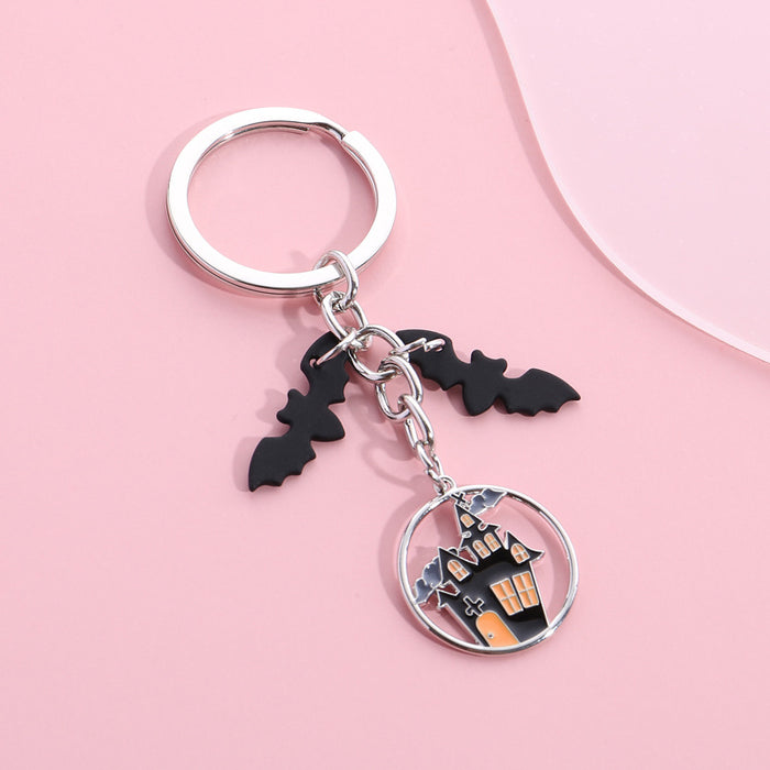 Wholesale Keychain Metal Halloween Pumpkin Bat JDC-KC-XiangH018