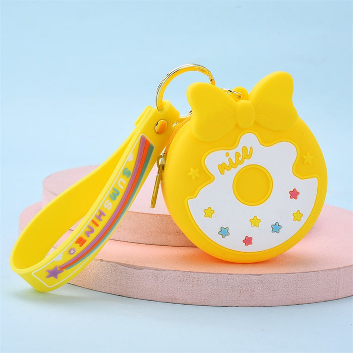 Wholesale Keychains For Backpacks Bow Coin Purse Soft Rubber Keychain JDC-KC-YPin023