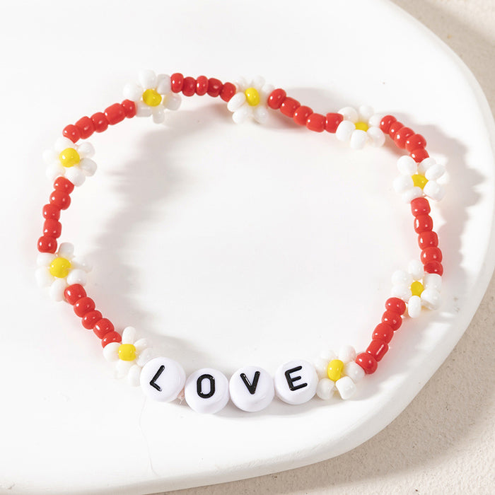 Wholesale Bracelet Resin LOVE Letter Rice Bead Bracelet JDC-BT-XLH004