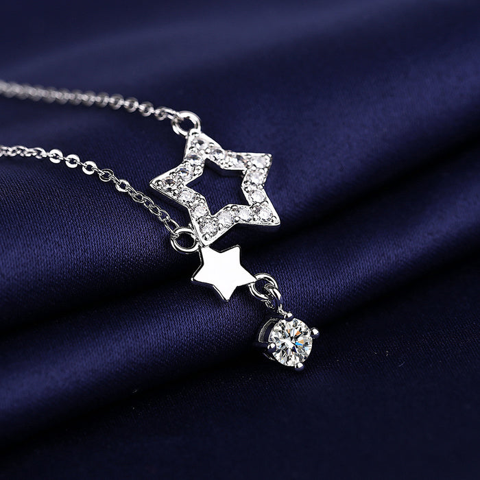 Wholesale pentagram tassel necklace niche collarbone chain all match JDC-NE-BLX062