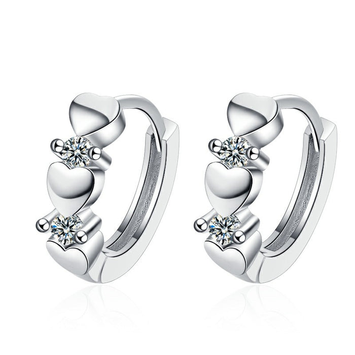 Wholesale Heart Diamond Copper Buckle Earrings JDC-ES-BLX083