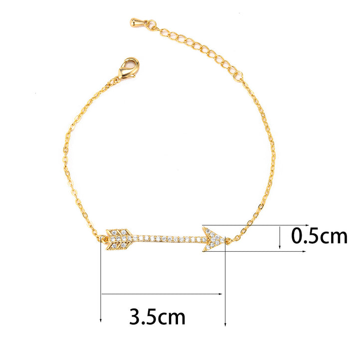 Wholesale Bracelet Copper Zircon Cupid's Sword Adjustable MOQ≥2 JDC-BT-mingY003