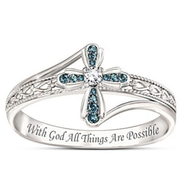 Wholesale Rings Metal Cross Religion MOQ≥2 JDC-RS-QiK034