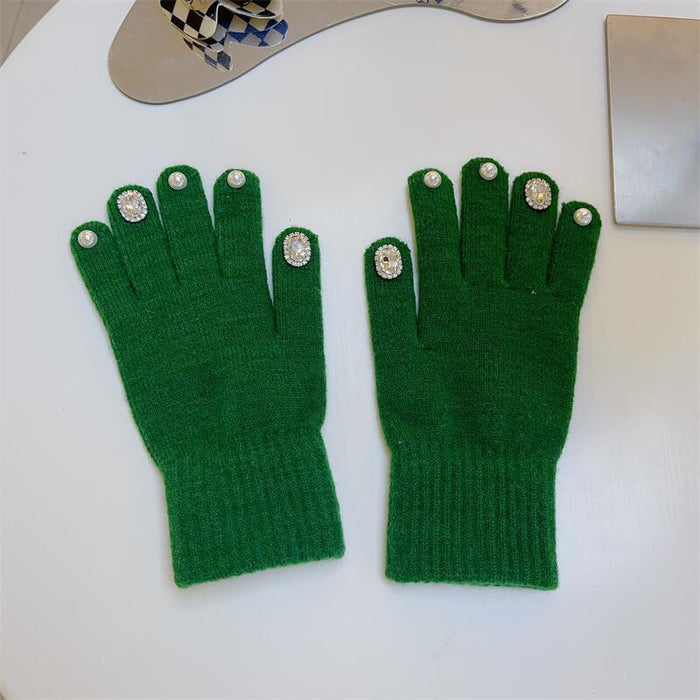 Guantes al por mayor de guantes acrílicos dedo dividido dedo lindo tejido cálido jdc-gs-huit005