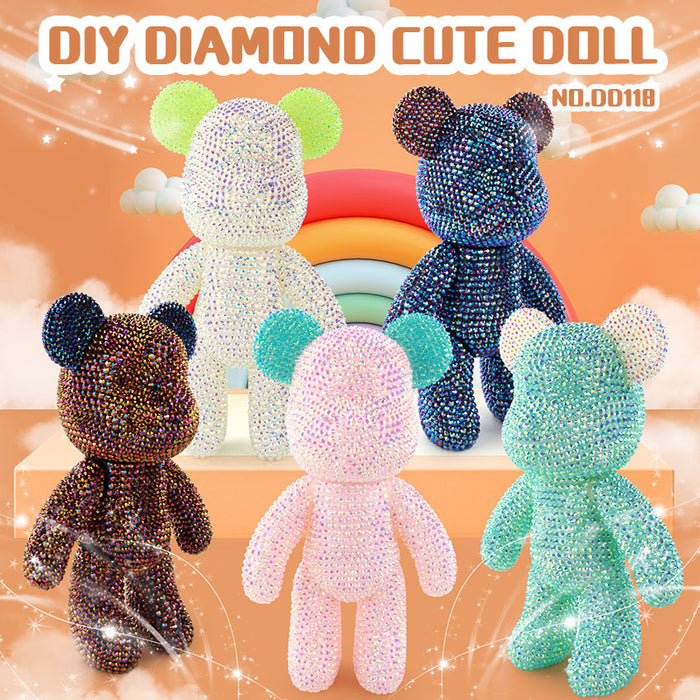 Wholesale diy stick drill fluid bear ornaments diamond toy vinyl doll JDC-FT-ZhuoJia019