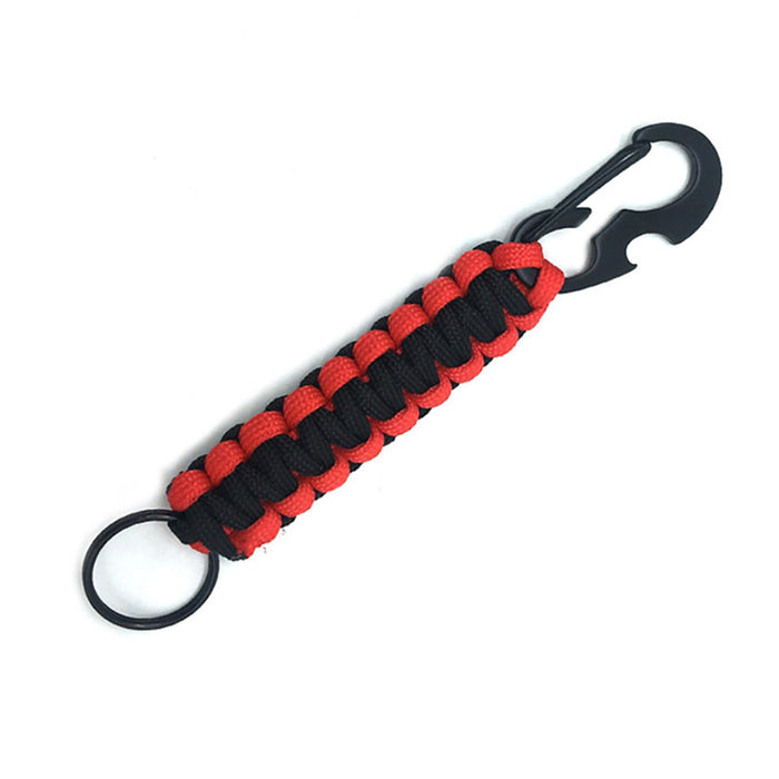 Wholesale Keychain Rope Woven Multifunction Bottle Opener Outdoor Key Ring Hook MOQ≥2 JDC-KC-SGe001