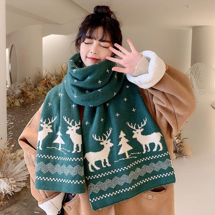 Wholesale Scarf Acrylic Christmas Double Sided Warm MOQ≥2 JDC-SF-Xinrong007