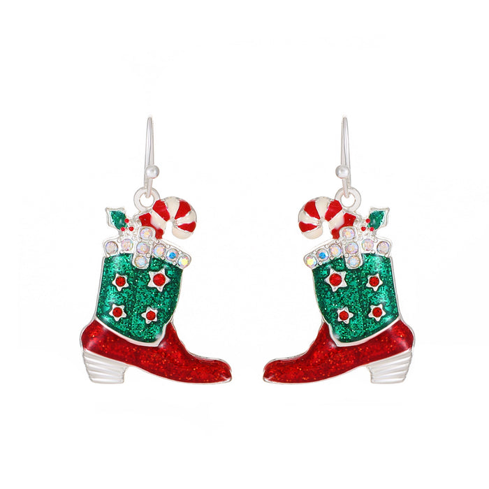 Wholesale Earring Alloy Christmas Fun Unique Flower Shoes Wishing Bottle Set JDC-ES-A552