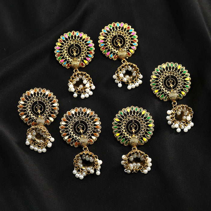 Pendientes de estilo étnico vintage al por mayor Boho Beads Tassel JDC-ES-LY023