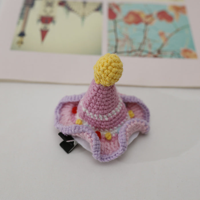 Clips de cabello al por mayor de lana Crochet Top Top Princess Sweet Sweet tejido MOQ≥3 JDC-HC-BDXY001