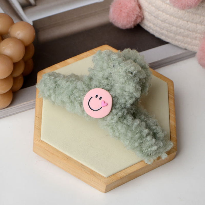 Wholesale Hair Clips Plush Cute Smiley MOQ≥2 JDC-HC-YEYE002