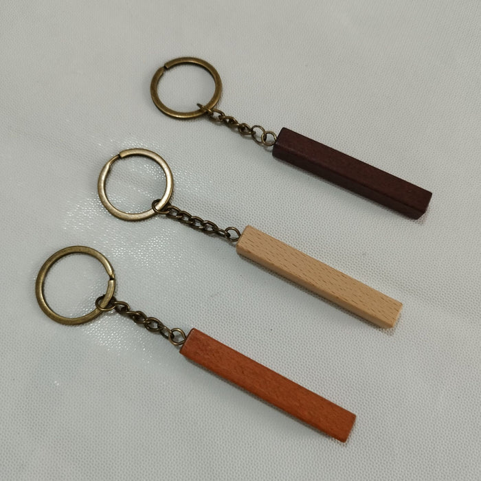 Wholesale Keychains Alloy Rectangular Wood Strips MOQ≥2 JDC-KC-JinHan003