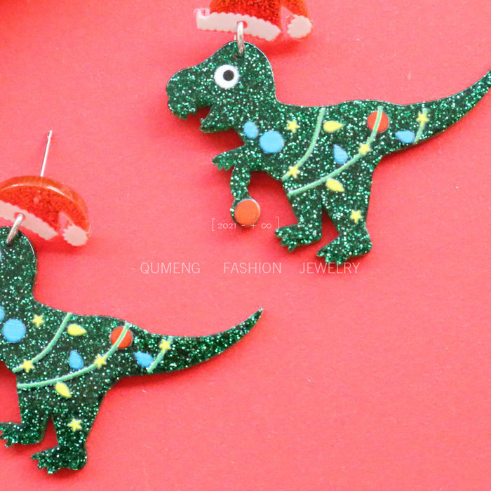 Wholesale Earrings Acrylic Santa Hat Koala Panda Dinosaur JDC-ES-MOSHU055