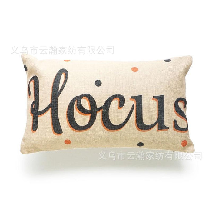 Wholesale Pillowcase Halloween Cartoon Linen Plush MOQ≥2 JDC-PW-Yunhan003