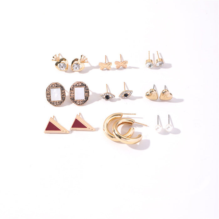 Wholesale Earrings Alloy Faux Pearl Circle Combination Set JDC-ES-GuTe034