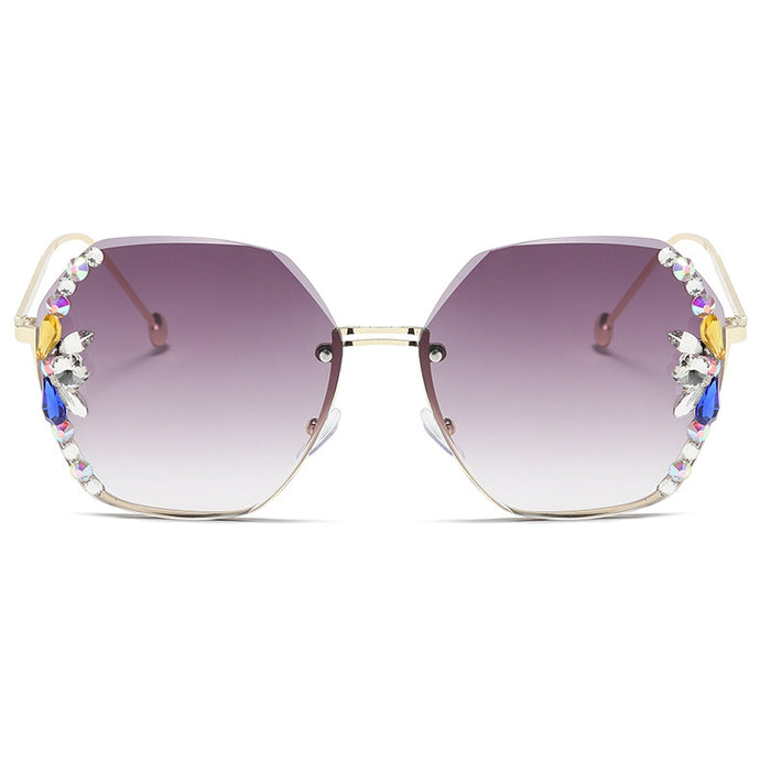 Wholesale Diamond Rimless Cut Edge UV Blocking Sunglasses JDC-SG-ZhanH003
