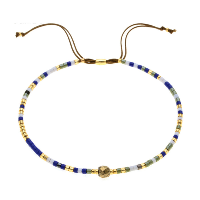 Wholesale Bracelet Rice Beads Mixed Color Hand Beaded Semi Precious Stones JDC-BT-QiQi004