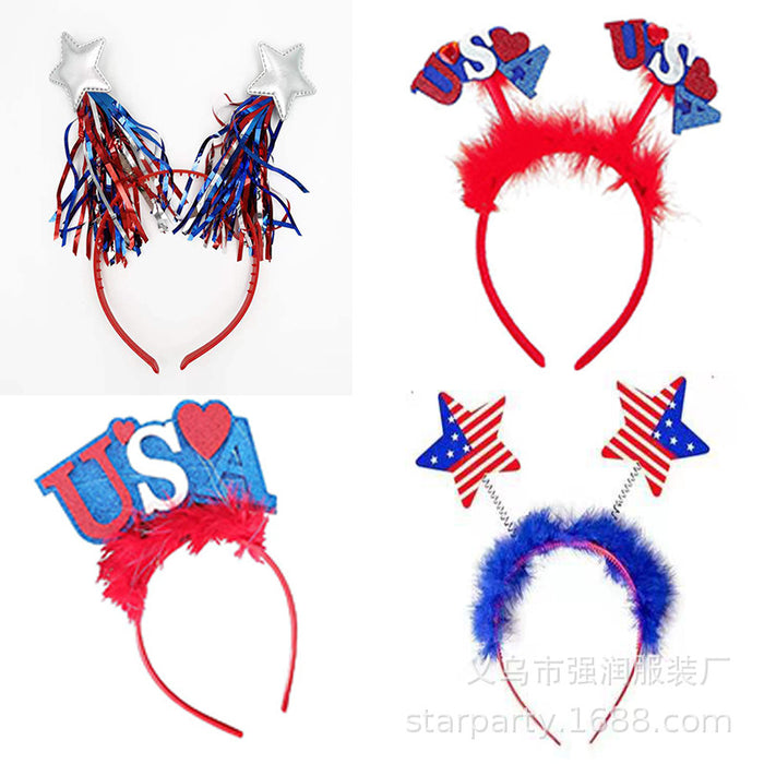 Wholesale 4th of July Independence Day Plastic Headband MOQ≥2 JDC-HD-QiangR001