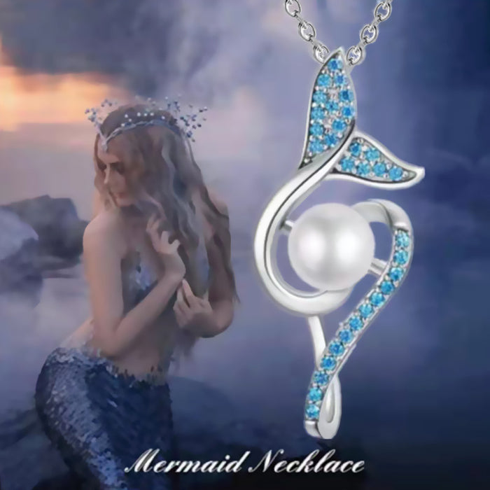 Collares al por mayor Aleación Mermaid cola perla jdc-ne-jys060