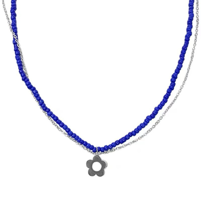Wholesale Color Beaded Necklace Girlish Love Pendant JDC-NE-NQ002