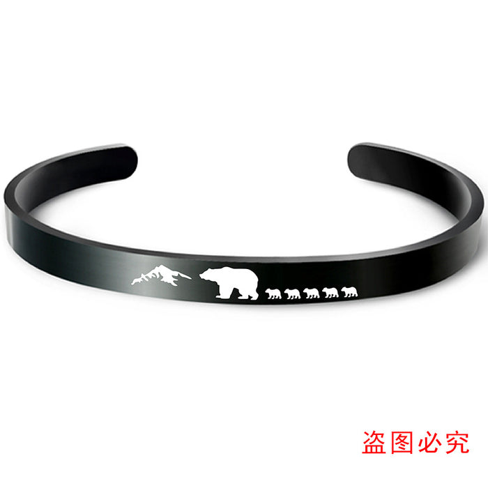 Jewelry WholesaleWholesale black stainless steel bear father's Day gift Bracelet MOQ≥2 JDC-BT-ganggu009 Bracelet 钢古 %variant_option1% %variant_option2% %variant_option3%  Factory Price JoyasDeChina Joyas De China