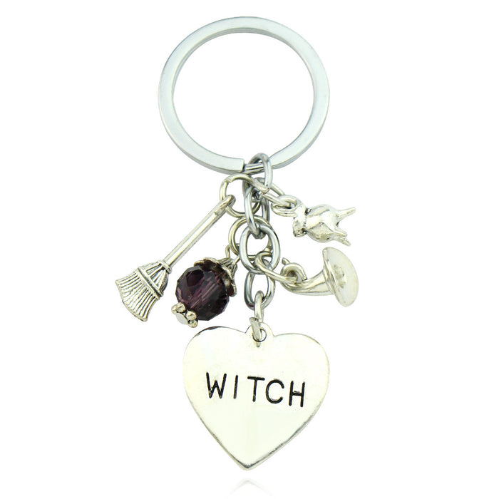 Wholesale Keychain Zinc Alloy Witch Hat Peach Heart Combination Keychain JDC-KC-ZhuangT004