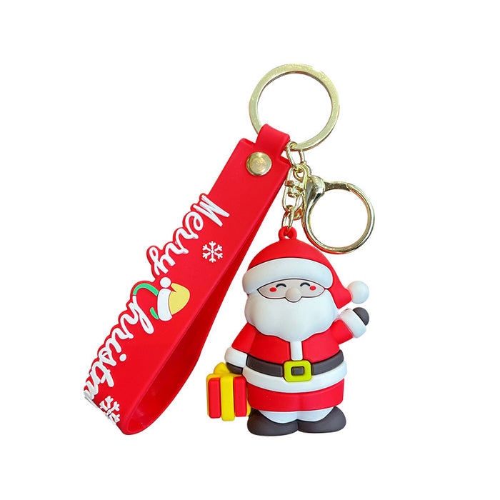 Wholesale Keychains PVC Hardware Santa Claus Cute Cartoon (M) MOQ≥2 JDC-KC-BaiM063