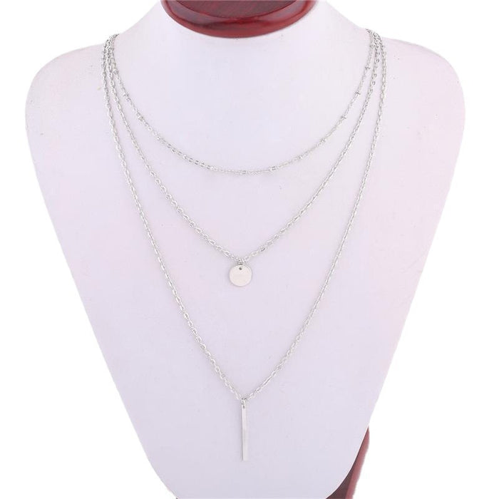 Wholesale Necklace Alloys Sequins Multilayer Necklace Clavicle Chain MOQ≥2 JDC-NE-JYS038