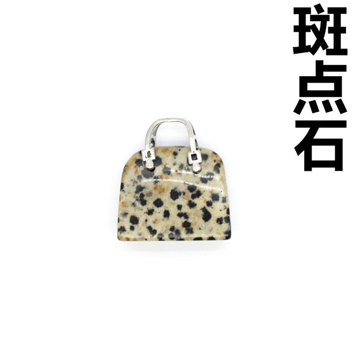 Wholesale Necklace Natural Stone Personality Women's Handbag Pendant MOQ≥2 JDC-NE-Jinshe008