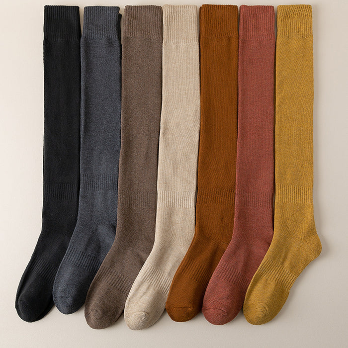 Wholesale Socks Polyester Thickened Warm Straight Over The Knee Long Socks JDC-SK-LiSheng002