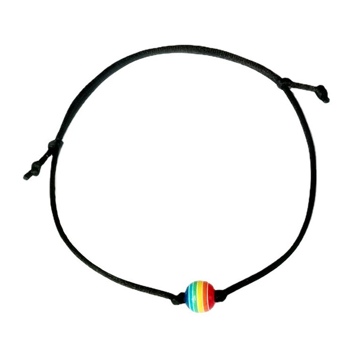 Cuentas de coloridas al por mayor Amistad trenzada por el mismo sexo arcoirbow lgbt pulsera moq≥2 jdc-bt-haol011