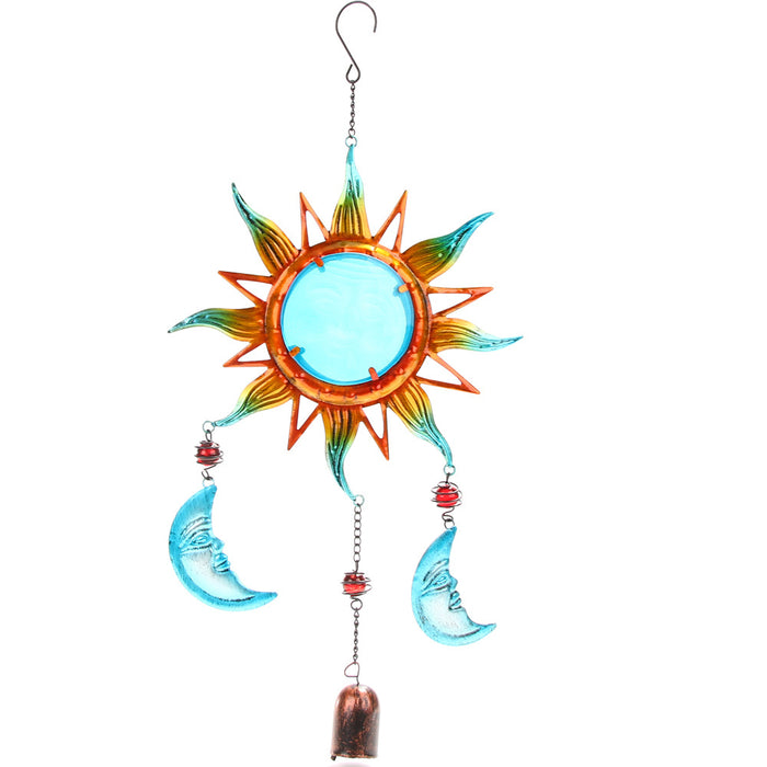Wholesale Dream Catcher Metal Glass Painted Sun Ornament MOQ≥2 JDC-DC-ZYang001